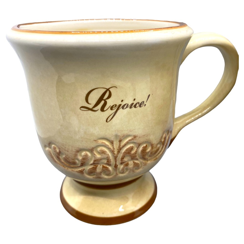 Cracker Barrel Brown and Tan inspirational Coffee Mugs Set - Picture 2 of 6